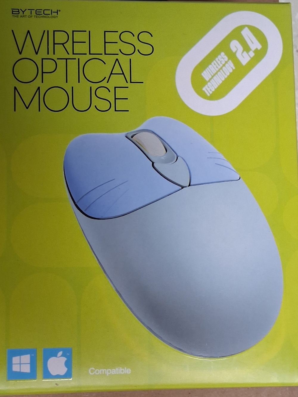 Bytech Wireless Optical Mouse - Light Blue and White. Looks Like Real Mouse 🐭